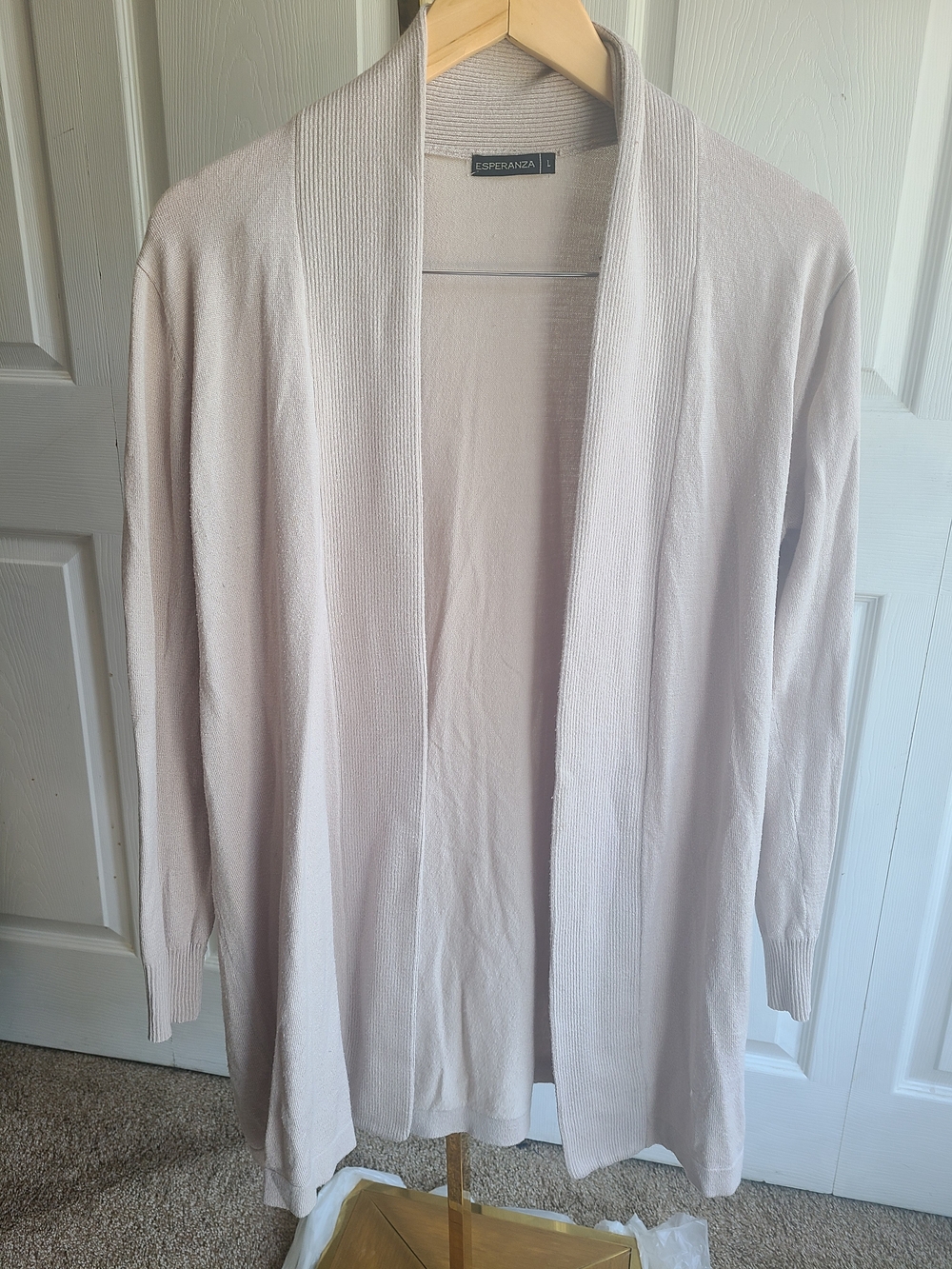 Esperanza Light Blush Open-Front Cardigan